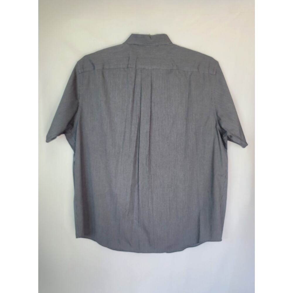 Roundtree & Yorke Gold Label Non-Iron NavyBlue PinStripe Short Sleeve Shirt 3XLT - Picture 3 of 9